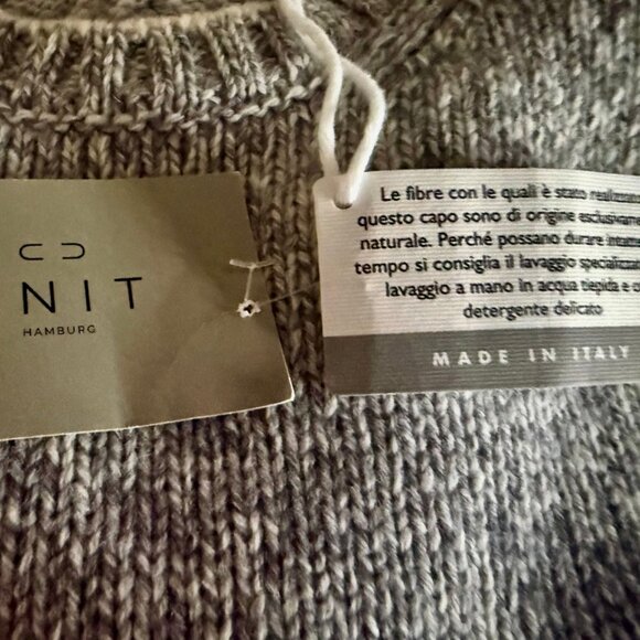 NEW UNIT of Germany by Gran Sasso, 100% Virgin Wool CrewNeck Sweater, Gray,SZ 50 - Picture 8 of 10